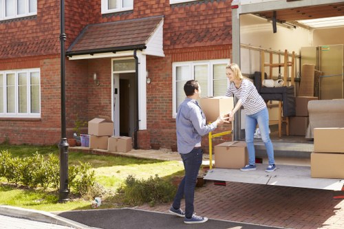 Removal team supporting a move in Kingsbury residential streets