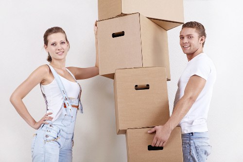 Checklist and packing materials prepared for a Kingsbury office move