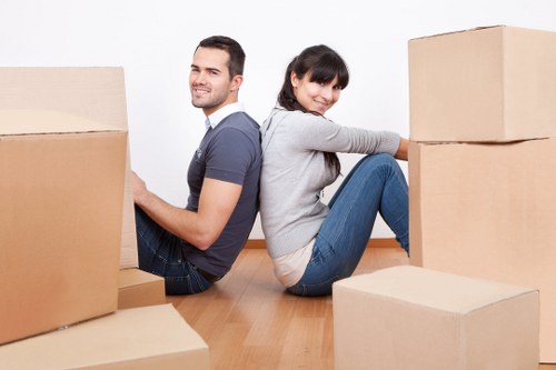 Moving truck parked for easy access during a Kingsbury move